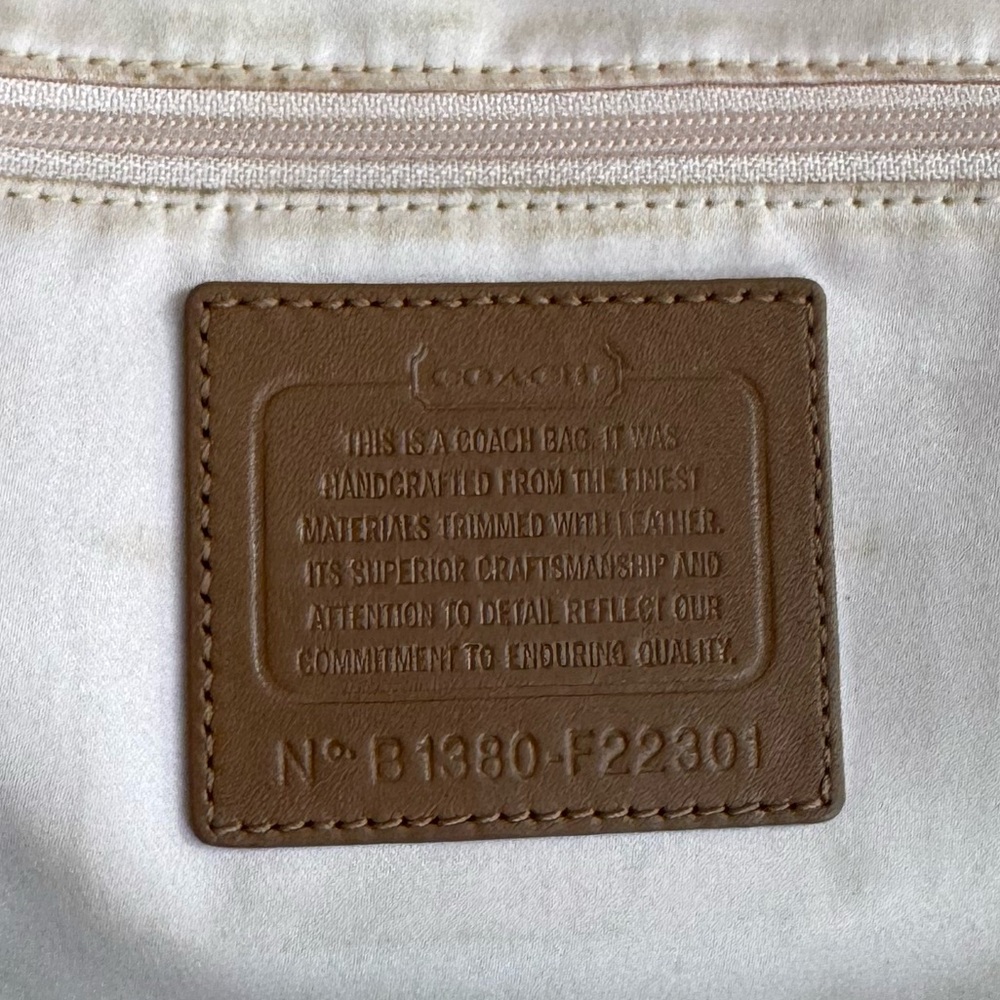 COACH Beige Signature Canvas and Leather Kristin Hobo Purse - Picture 6 of 13